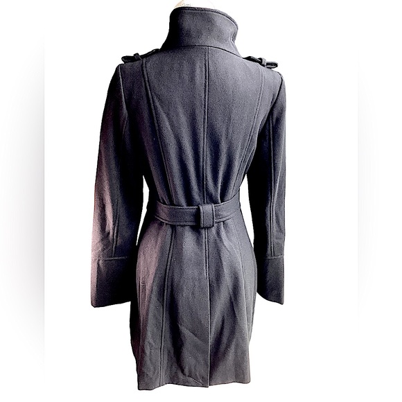 Wool Double Breasted Trench Wrap Coat. H3 - Picture 5 of 16